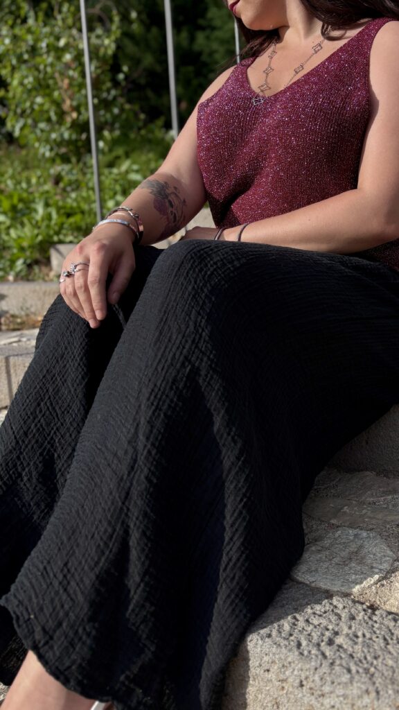Pantalon large fluide grande taille