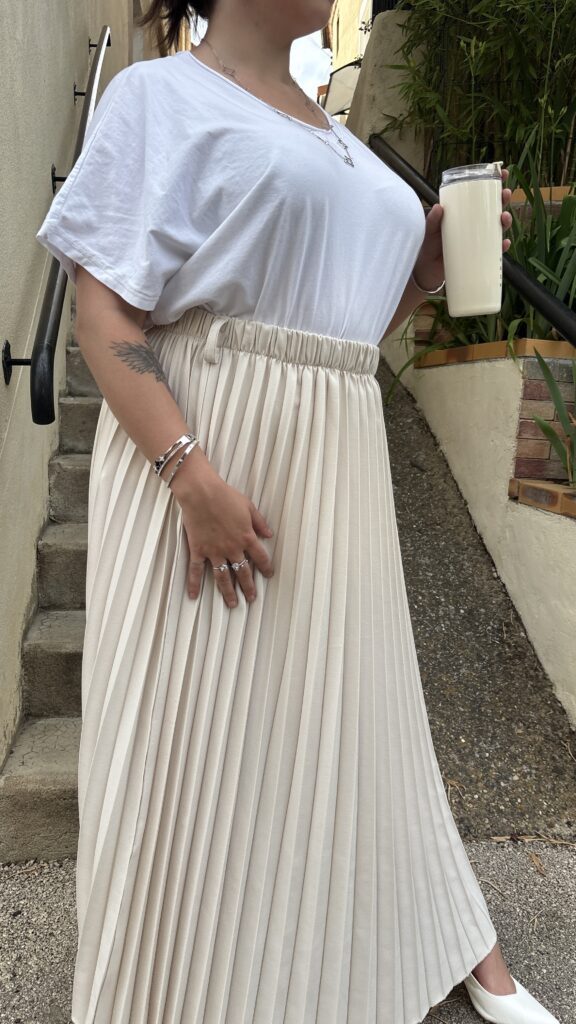 Jupe Longue Plissée Ceinture Chic