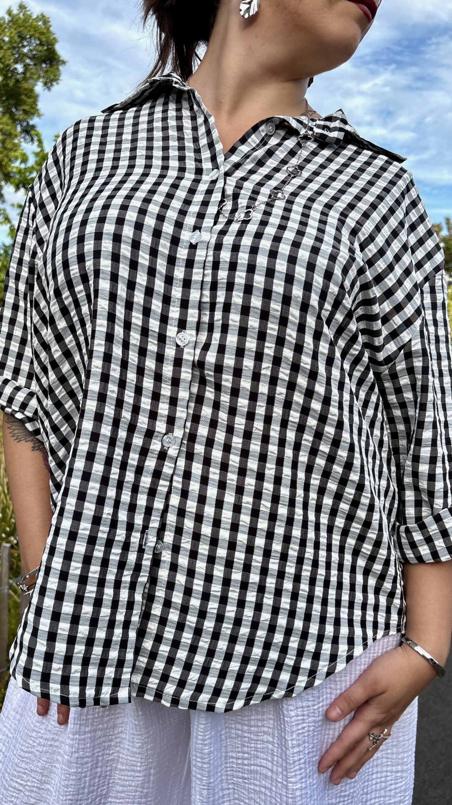 Chemise à carreaux grande taille
