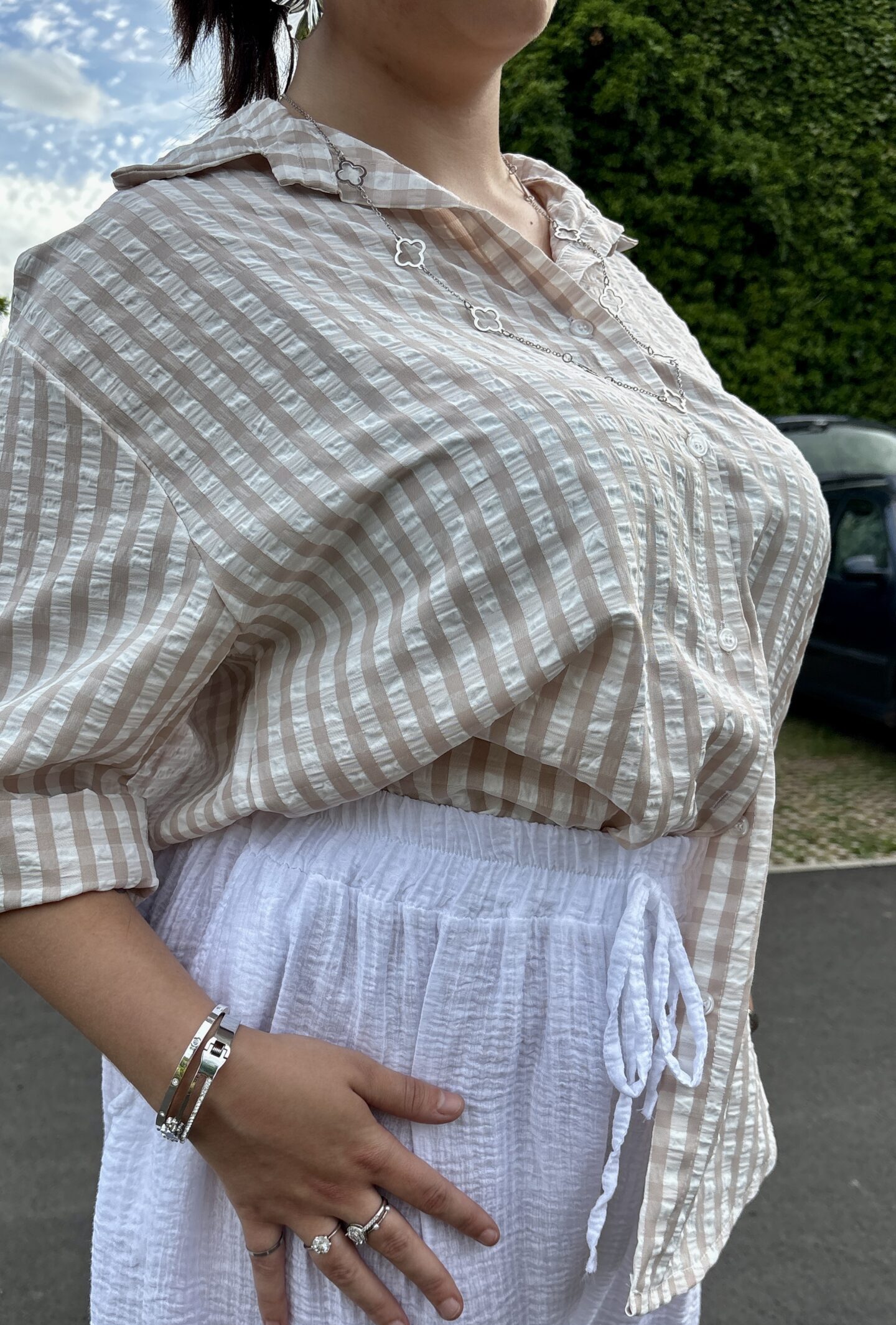 Chemise à carreaux grande taille