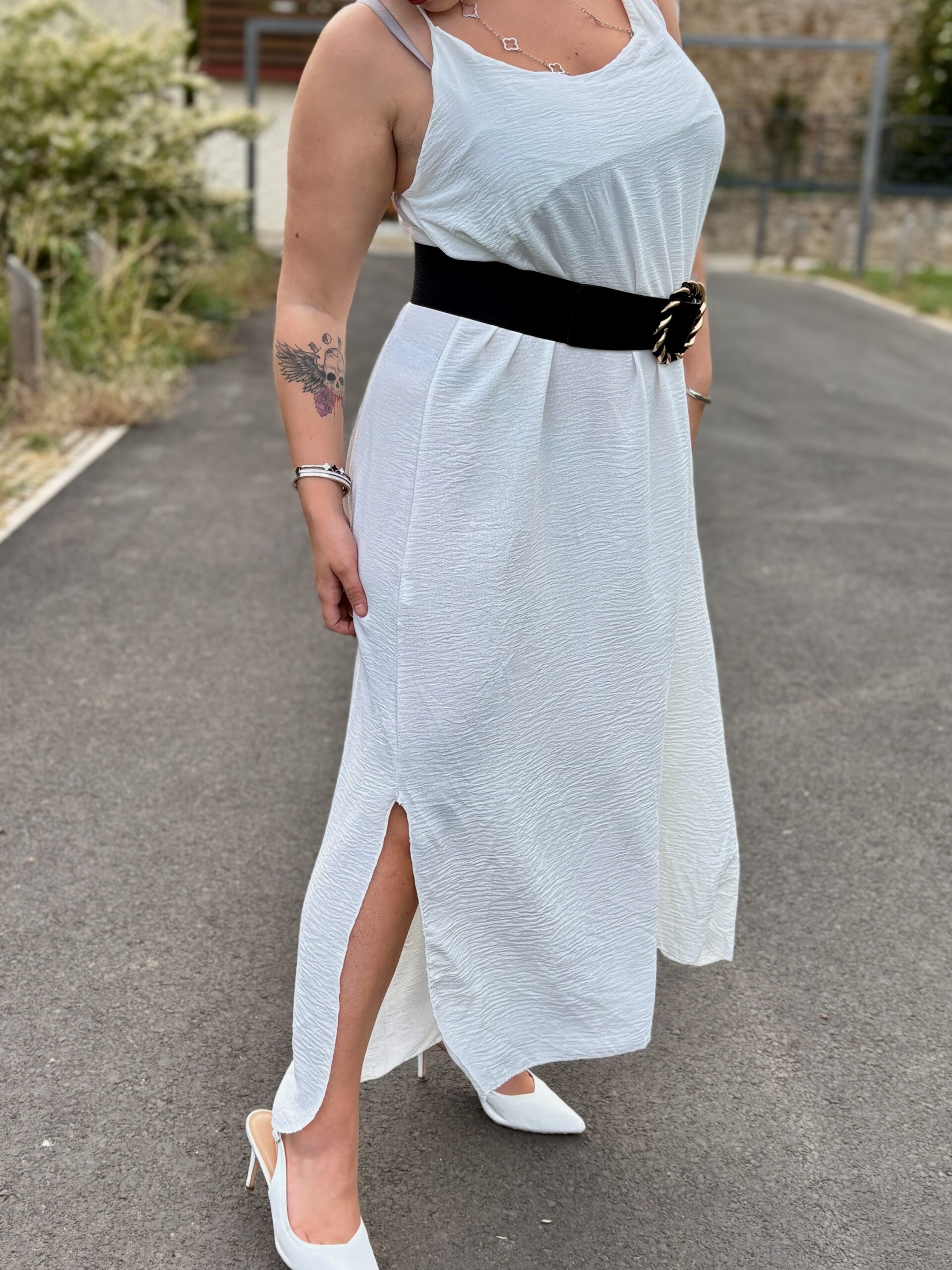 Robe longue blanche grande taille
