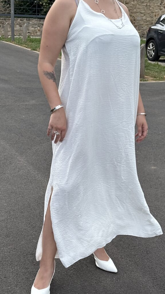 Robe longue blanche grande taille