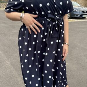 Robe noire à pois grande taille