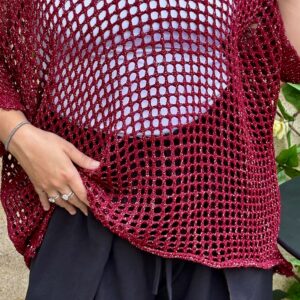 Haut à grosse maille grande taille